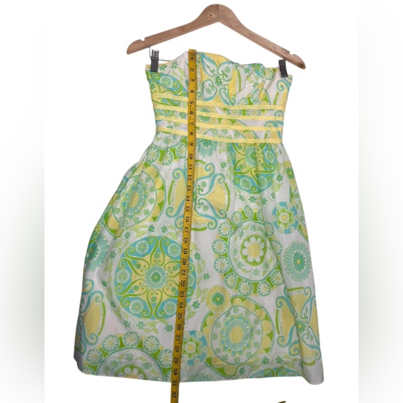Lilly Pulitzer White Label Silk Katrina Fountain of Youth Strapless Dress 0 - Picture 15 of 15